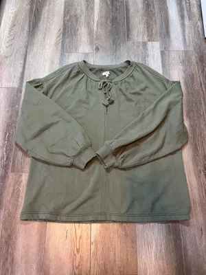 Aerie Easy Street Sweatshirt in Olive Green thumbnail 3