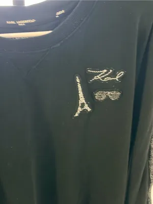 Karl Lagerfeld Black Embellished Crewneck Sweatshirt thumbnail 2