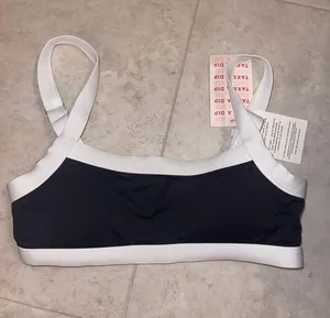 Dippin' Daisy's NWT Black / White Color Block Bikini Top thumbnail 1
