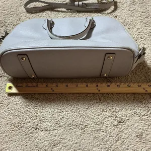 Dooney & Bourke Saffiano Leather Dome Satchel‎ Light Grey Crossbody Bag thumbnail 3