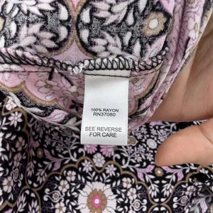 Cato Floral Medallion Blouse Size 18/20W Black Multicolor Boho Lightweight Comfy thumbnail 8