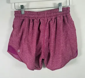 Lululemon‎ Hotty Hot Short II Long 4" Heather Lux Multi Deep Fuschia Womens 6 thumbnail 1