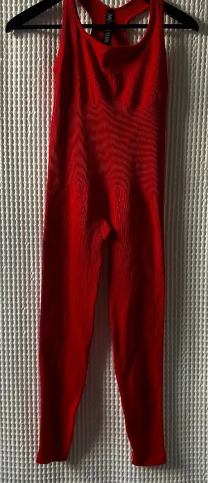 Savage x Fenty bright red ribbed knit women's bodysuit size large thumbnail 1