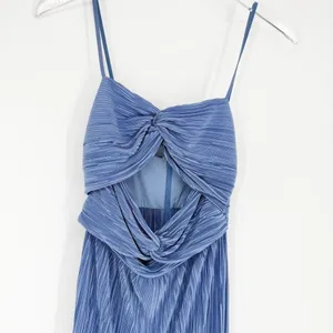 Song of Style Pleated Midi‎ Dress Women's Size XS Lapis Blue Wedding Guest thumbnail 5