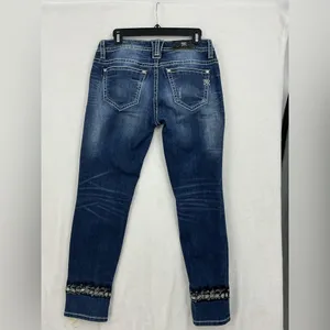 Miss Me Dark Blue Skinny Jeans with Embellished Pockets 679 thumbnail 5