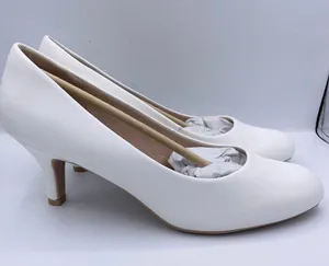 Ankis low heel comfortable womens white pumps Size 8 thumbnail 5