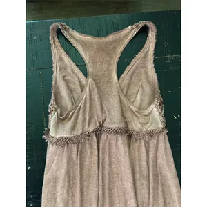 Lace-Trim Racerback Maxi Dress in Dusty Mauve thumbnail 8