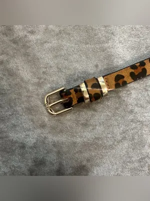 41 inch Leopard Print Faux Leather Women's Belt with Gold Buckle thumbnail 7