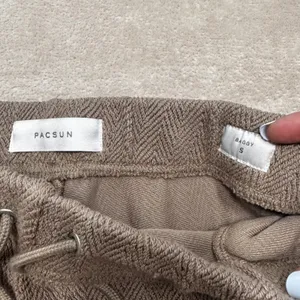 PacSun‎ Baggy Herringbone Knit Pants Taupe Brown Cotton Drawstring Womens S NEW thumbnail 6