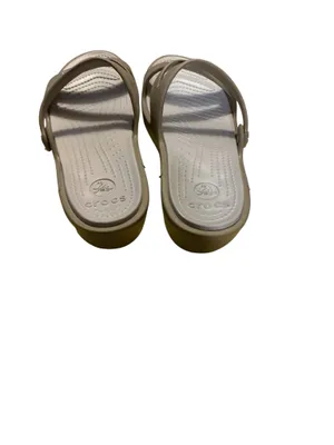 Crocs wedge strappy slip on sandals thumbnail 3