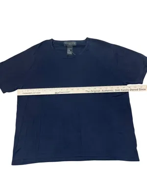Everyday Capsule august silk knits Navy Short-Sleeve Crewneck 100% Silk Tee thumbnail 3