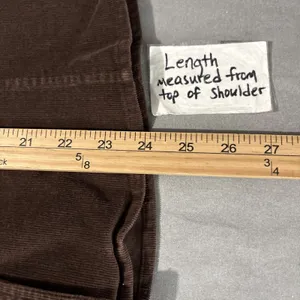 Dark Brown Corduroy Shirt Size Large Country Western Cowgirl Snap Front Casual thumbnail 11