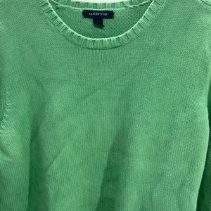 Lands' End Vibrant Green Crew Neck Sweater with‎ Button Accents thumbnail 2