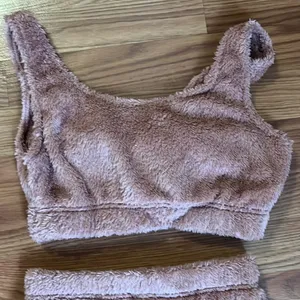 Plush lounge suit Medium. Shorts and top. New. Deep rose. Very comfy thumbnail 2