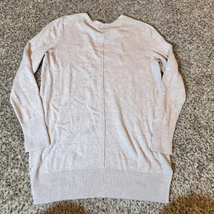 Old Navy Womens V-Neck Tunic Sweater Oatmeal Heather Cotton Blend Small Longline thumbnail 6