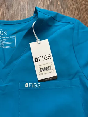 NWT FIGS Women’s Extreme Blue Catarina Extremes One Pocket Scrub Top - Size XXS thumbnail 4