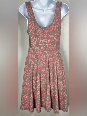 Free People Pink Floral Athletic Dress Scoop Neck Size Medium thumbnail 2