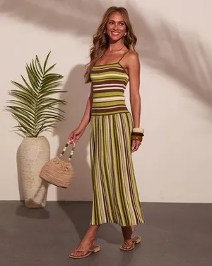 Vici Coastal Arrival Striped Midi Dress thumbnail 3