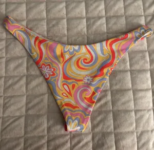 Women’s Floral Swirl Bikini Bottom - Pink, Yellow & Red Size M/L thumbnail 1