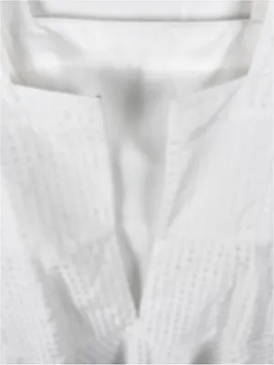AMANDA UPRICHARD White Annalise Lined Back Zipper Flounce Hem Dress Medium thumbnail 6