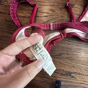 Abercrombie & Fitch Laser Cut Red Bikini Top with Adjustable Straps Size Large thumbnail 3
