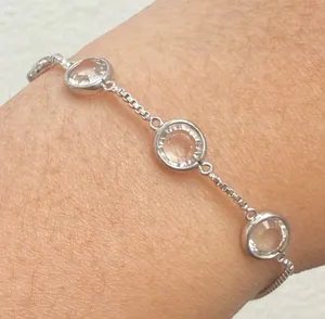 Brilliance Swarovski Crystal Silver-tone Slider Adjustable Bracelet 5g. thumbnail 7