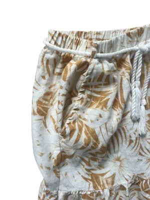 C&C California Cream and Golden Yellow Tropical Tiered Maxi Skirt thumbnail 5