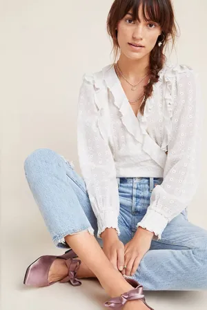 Anthropologie Maeve Laila Ruffled Blouse thumbnail 1