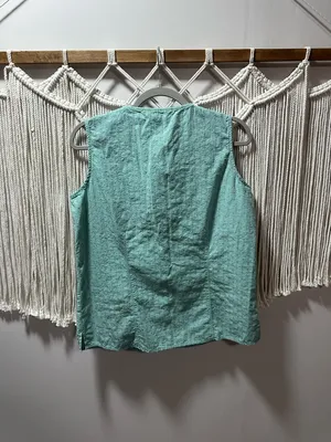 Woolrich Seafoam Green Sleeveless Button Tank Top thumbnail 5
