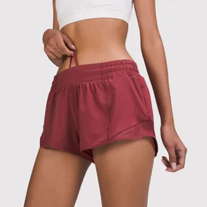 Lululemon Womens Shorts Red Hotty Hot Low Rise Lined Running Gym Size 8 Tall thumbnail 1