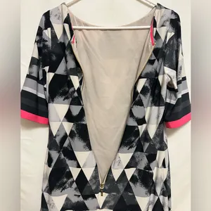 ELIZA J‎ Shift Dress Black Ivory Pink Geometric Short Sleeve Size 8 thumbnail 8