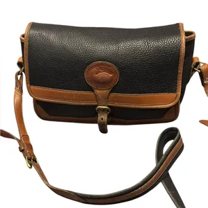 Vintage Dooney & Bourke Black and Brown Leather Bag Equestrian Crossbody thumbnail 14