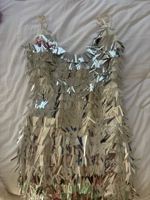 White Fox Boutique Sequin Dress Silver thumbnail 1