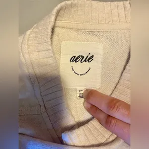 Aerie Cream Oversized Relaxed Sweatshirt thumbnail 6