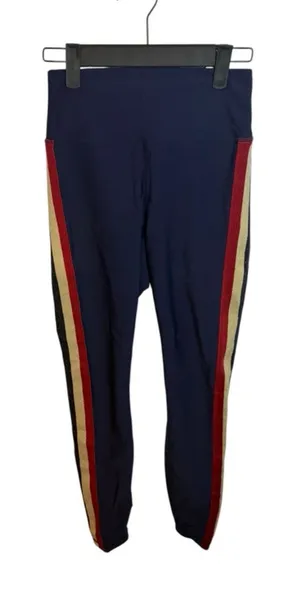 Spiritual Gangster Navy Blue Glitter Side Stripe Leggings thumbnail 1