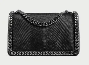 ZARA BLACK CHAIN EMBOSSED BAG thumbnail 2