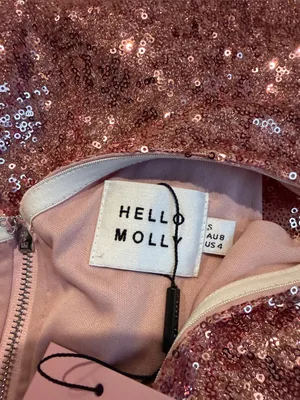 HELLO MOLLY pink sequin one shoulder dress nwt thumbnail 5