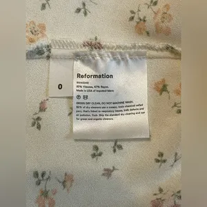 Reformation Cream Floral Long Sleeve Dress thumbnail 11