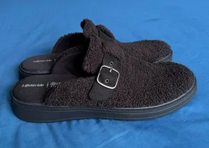 Life Stride BZEES Vibe Cozy Black Faux Fur Clogs Size 10M NWOT thumbnail 1