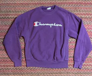 CHAMPION PURPLE REVERSE WEAVE PULLOVER SWEATSHIRT thumbnail 1
