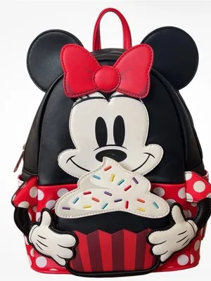 Loungefly Disney Minnie Mouse "Oh My" Cosplay Sweets Sprinkle Cupcake Backpack thumbnail 1
