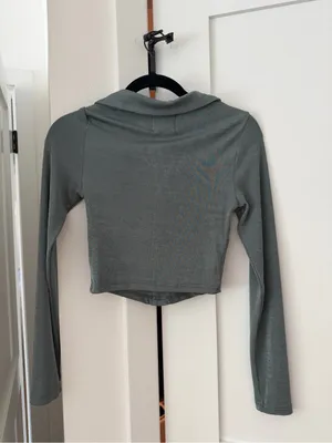 Hello Molly Sage Green Twist-Front Long Sleeve Shirt thumbnail 4