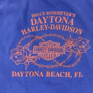 Harley-Davidson Shirt‎ Womens Medium Blue Daytona Beach V Neck Graphic Tee thumbnail 3