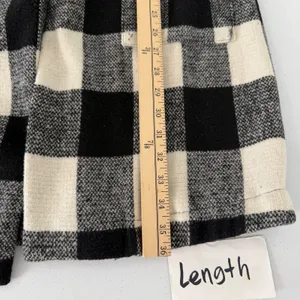 Buffalo Plaid Open Front Cardigan Coat Black‎ White Womens Large Office Preppy thumbnail 12