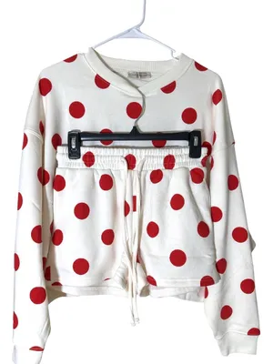 Polka Dot 2 Piece Set – Zenana Fleece Pullover & Shorts thumbnail 6