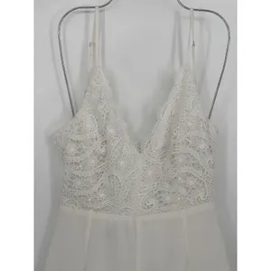 Windsor Grand Allure Cutout Boho Jumpsuit Bachelorette Bridal White‎ — M Bin12 thumbnail 2