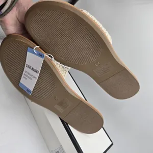 Steve Madden Women's Crochet Sandal Size 9 Tan Natural Boho New With Box Slide thumbnail 5