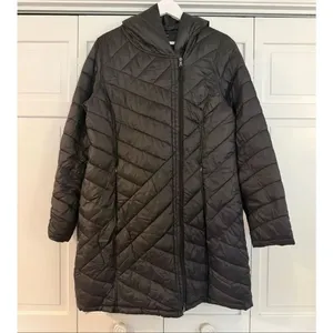 TEK GEAR Warm TEK hooded puffer jacket asymmetrical zipper size M thumbnail 3