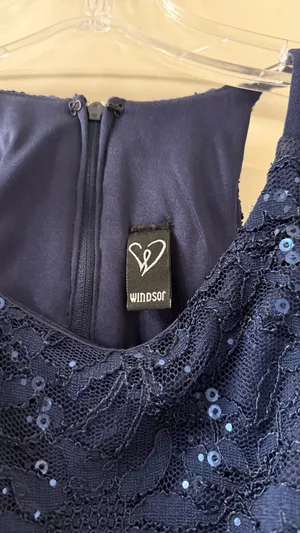 Windsor Formal Long Blue Sequin Navy Dress thumbnail 5