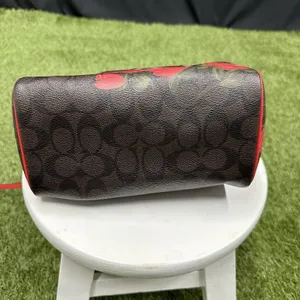 Coach Canvas Mini‎ Bennett Brown Rose Floral Red thumbnail 6